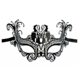 Venezianische Maske Metall Schwarz 'Larina'