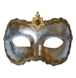Venezianische Maske Colombina Silber
