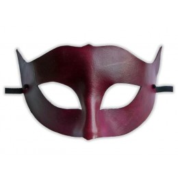 Venezianische Maske Leder Weinrot 'Gebieterin'