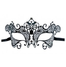 Venezianische Maske Schwarz aus Metall 'Nadira'
