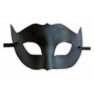 Venezianische Maske Leder Schwarz 'Gebieterin'