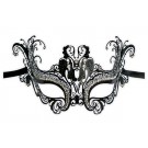 Venezianische Maske Metall Schwarz 'Larina'