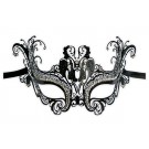 Venezianische Maske Metall Schwarz 'Larina'