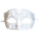 Venezianische Metall Maske Herren Weiß