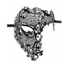 Venezianische Halbmaske Schwarz Metall 'Phantom'