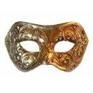 Venezianische Colombina Maske Gold mit Stuck