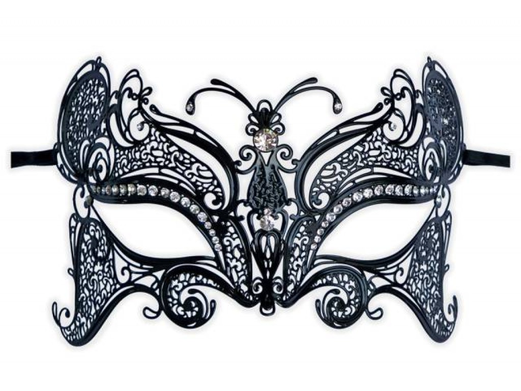 Smiffys Venetianische Katzenaugenmaske – Metallfiligran, Schwarz, Für Karneval & Mottopartys