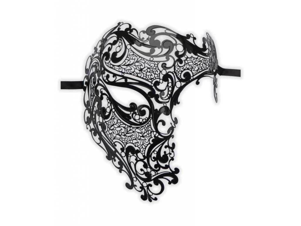 Half Face Mask Black Metal 'Phantom'