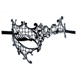 Black Asymmetrical Metal Mask 'Dinora'