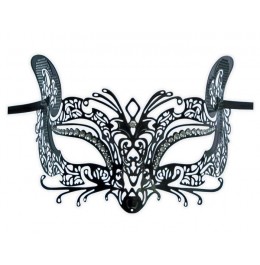 Venetian Eye Mask Black Filigree 'Dyra'