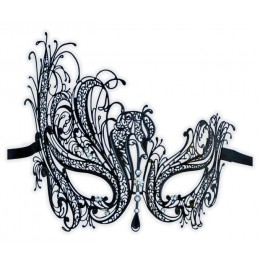 Masquerade Mask Black Metal 'Eliane'