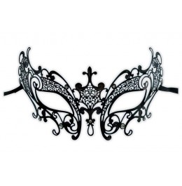 Black Masquerade Mask Filigree Metal 'Adela'