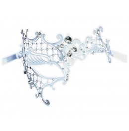 White Filigree Metall Lace Mask 'Dinora'
