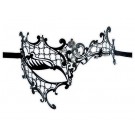 Black Asymmetrical Metal Mask 'Dinora'