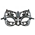 Black Venetian Metal Mask 'Lykka'