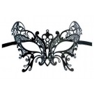 Black Masquerade Mask Filigree Metal 'Coletta'