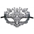 Luxury Venetian Mask Filigree Black Metal 'Pegasus'