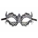 Black Venetian Mask Filigree Metal 'Vampiress'