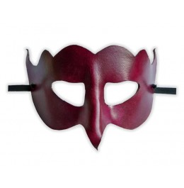 Masque Venitien en Cuir Rouge 'Oiseau'