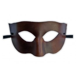 Masque Venitien en Cuir Marron 'Maitre'