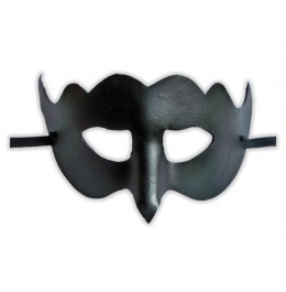 Masque Venitien en Cuir Noir 'Oiseau'