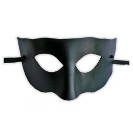 Masque Venitien en Cuir Noir 'Maitre'