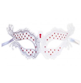 Masque Venitien Blanc en Metal 'Vampiress'
