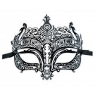 Masque Venitien Noir Dentelle Metal 'Paon'