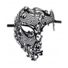 Demi Masque Venitien Noir en Metal 'Fantôme'