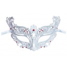 Masque Blanc Loup Dentelle de Metal 'Vanessa'